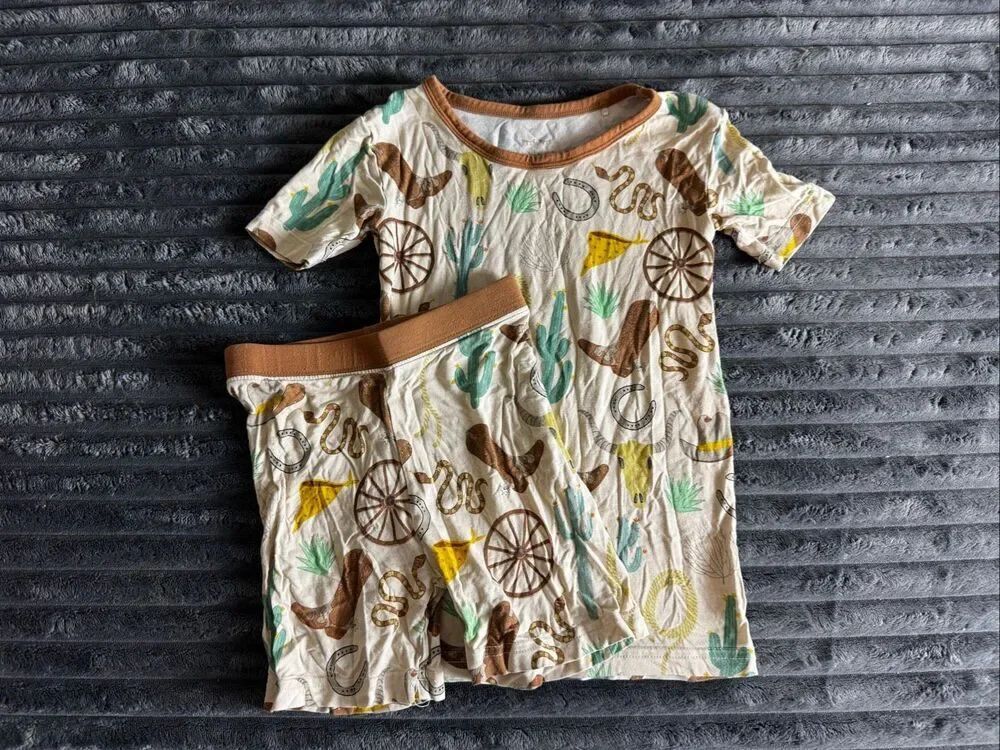 Little Sleepies Boys Cowboy Ready to Rodeo Short Sleeve Pajama Set Size 3t